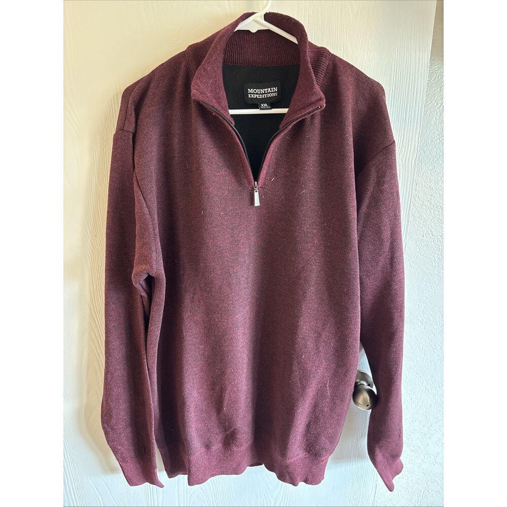 Mountain Expeditions burgundy heather quarter-zip pullover sweater Size XXL